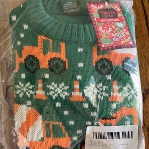 2T Boy Green and Orange Christmas Sweater